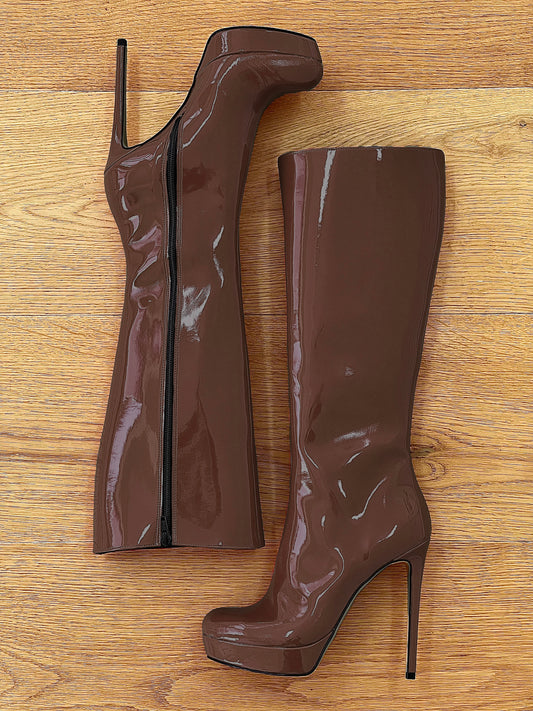 URSULA BROWN PATENT LEATHER