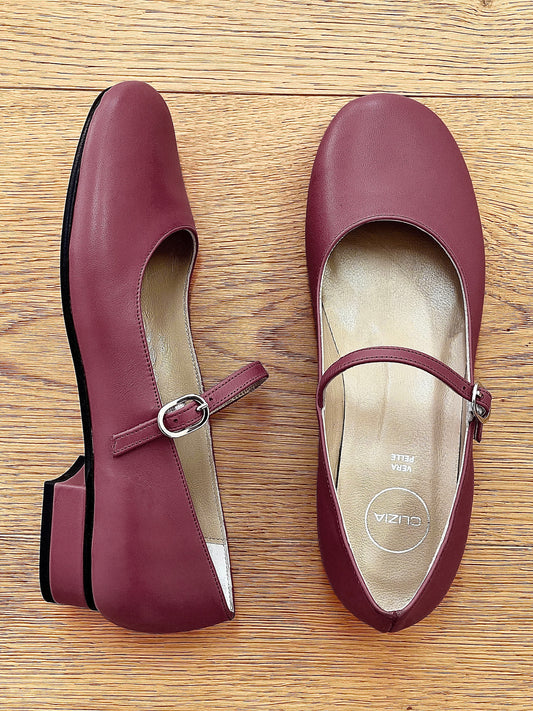 BURGUNDY LEATHER ZELIA
