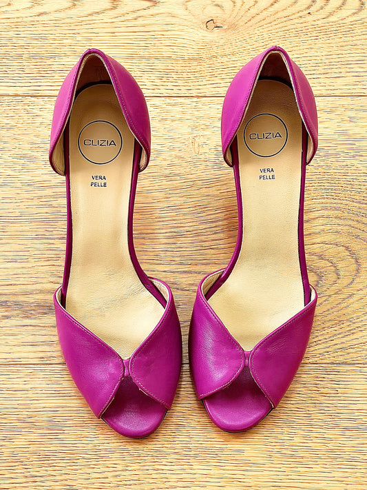 WANDA LEATHER FUCHSIA