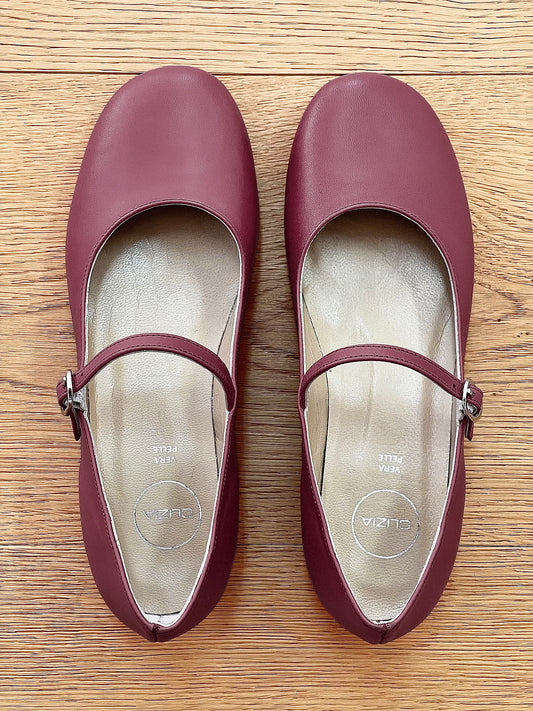 BURGUNDY LEATHER ZELIA