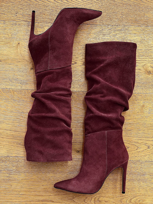 BURGUNDY SUEDE ARZU