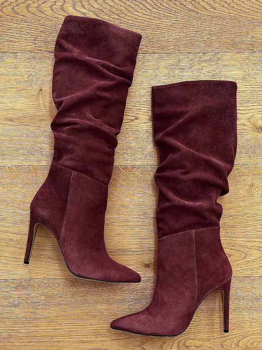 BURGUNDY SUEDE ARZU