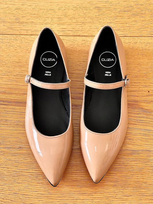 MILVA NUDE PATENT LEATHER