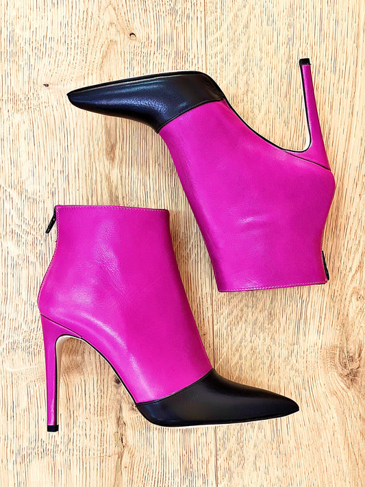 SHING LEATHER BLACK / FUCHSIA