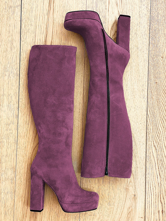 BURGUNDY SUEDE TIBET