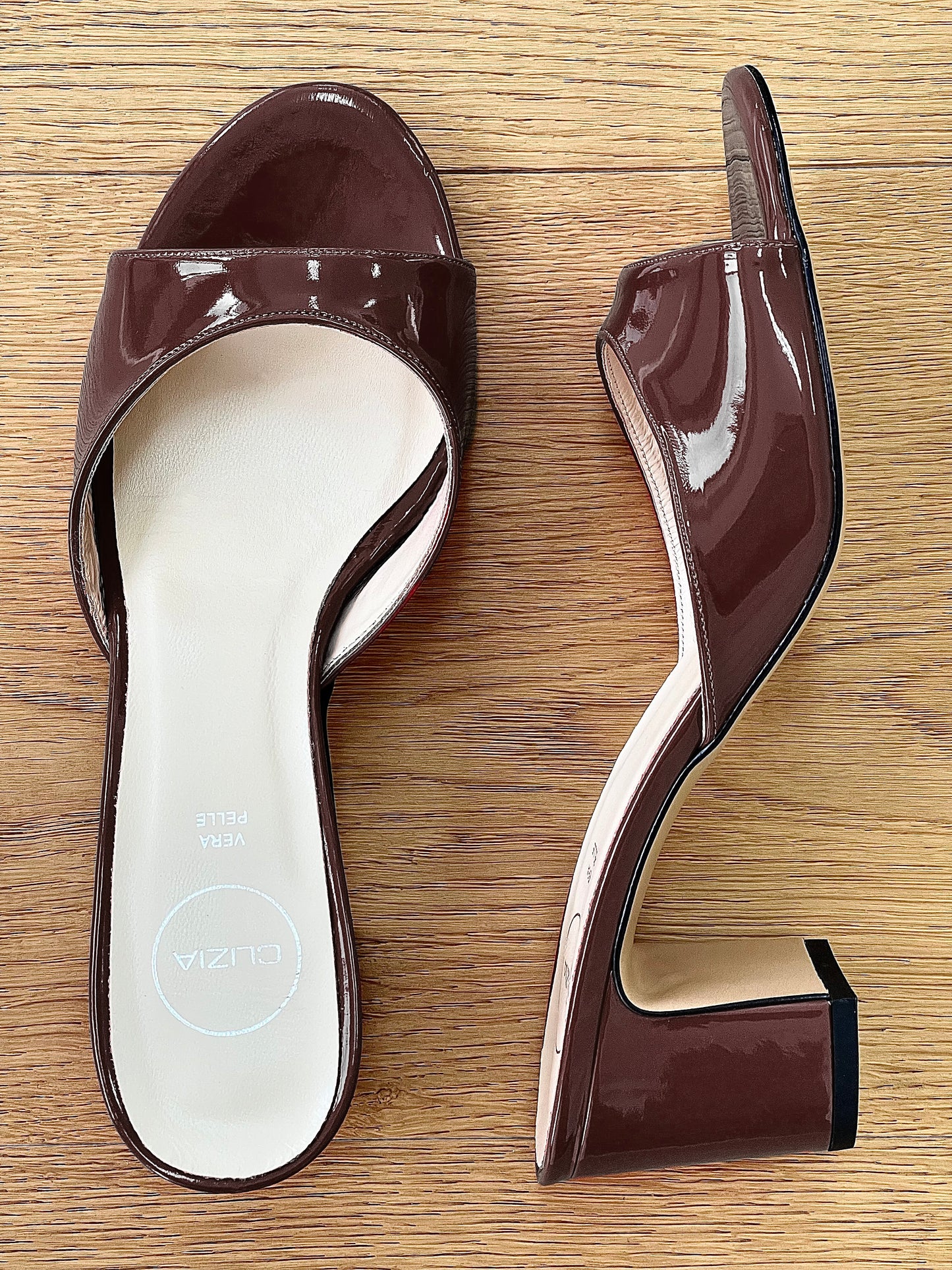 AZAI CUIR VERNI MARRON