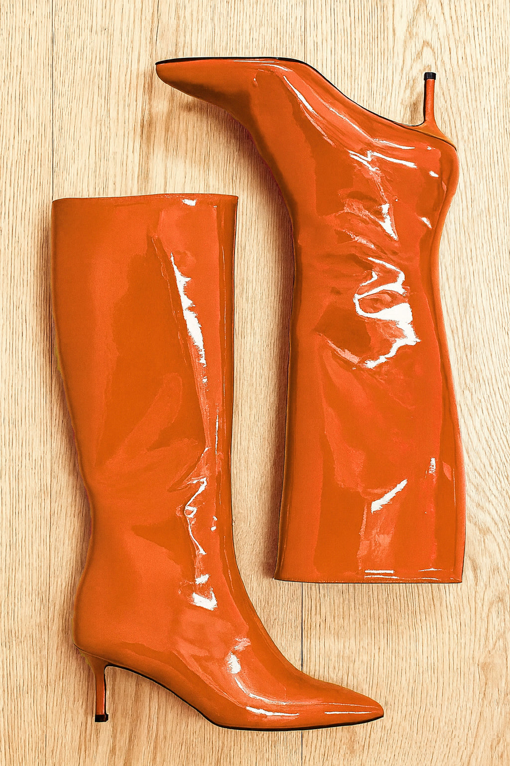 MELISSA ORANGE CUIR VERNI