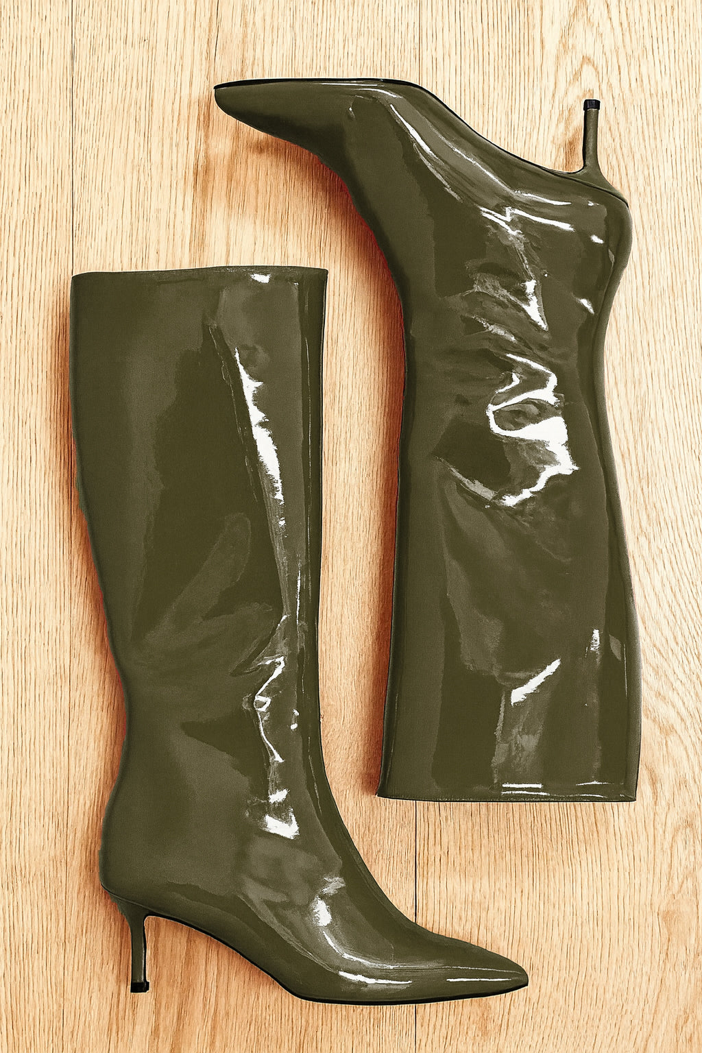 MELISSA KAKI CUIR VERNI