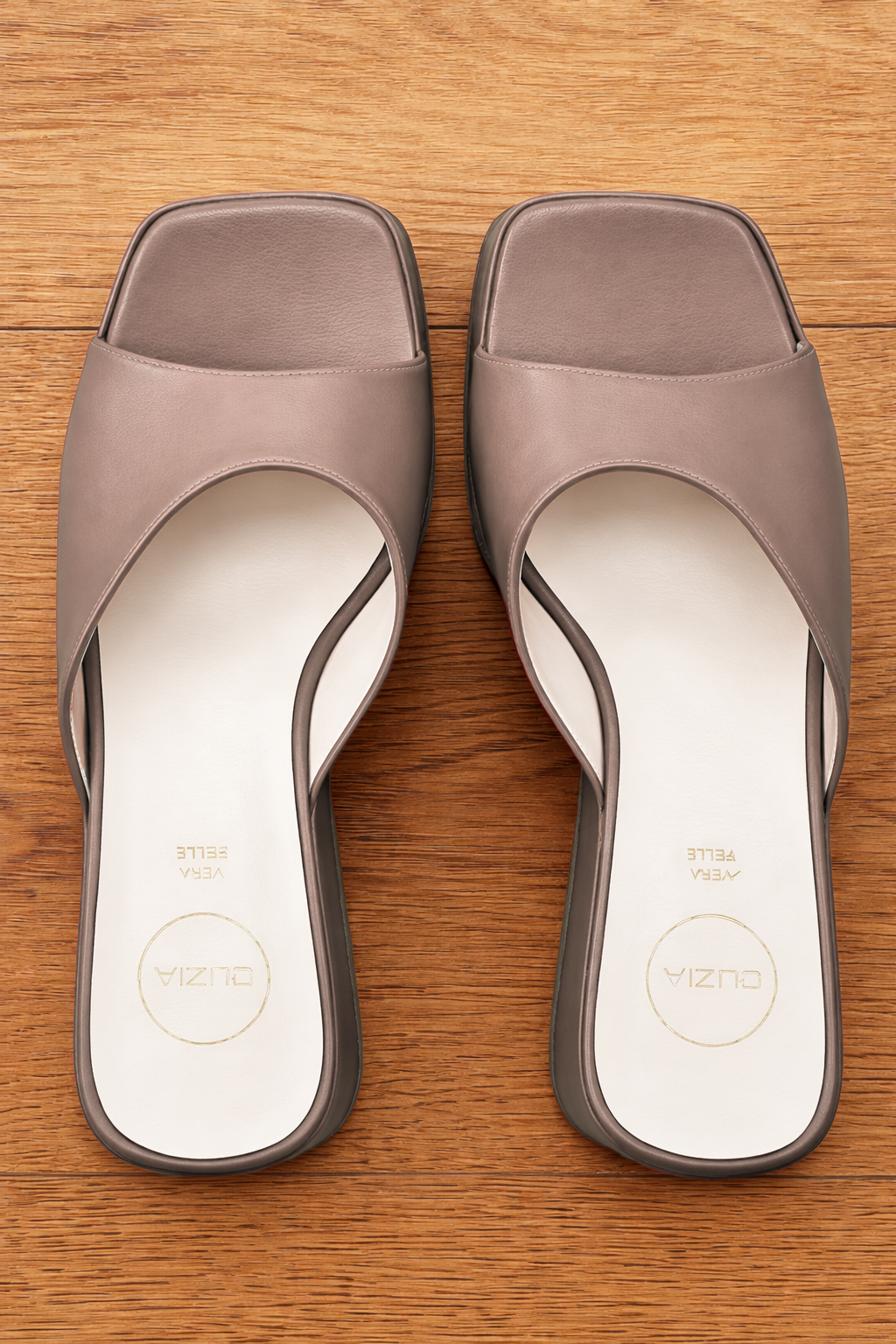 YUNA CUIR GRIS TOURTERELLE