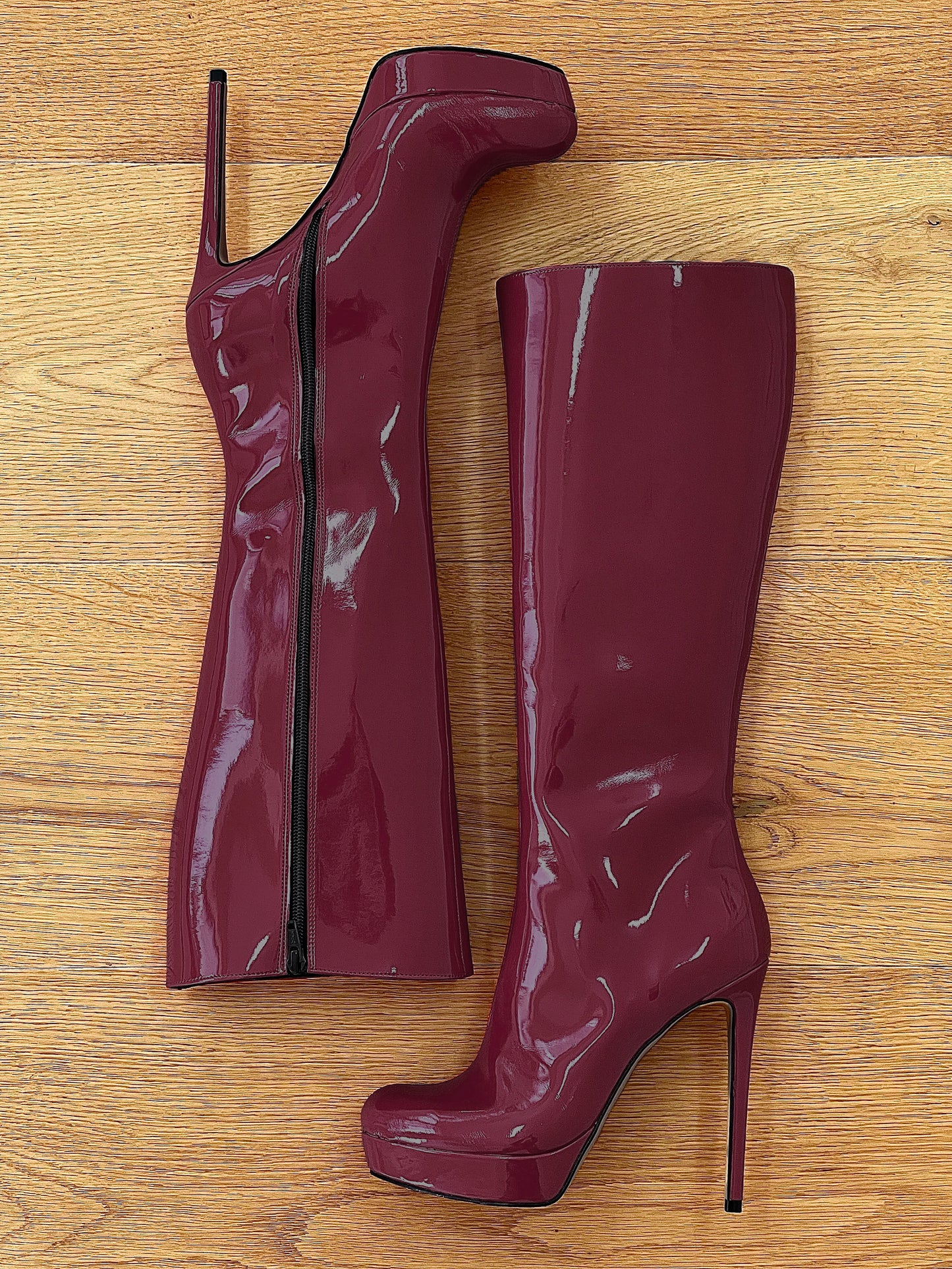 URSULA CUIR VERNI BORDEAUX