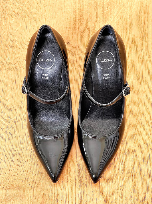 KYLA CUIR VERNI NOIR