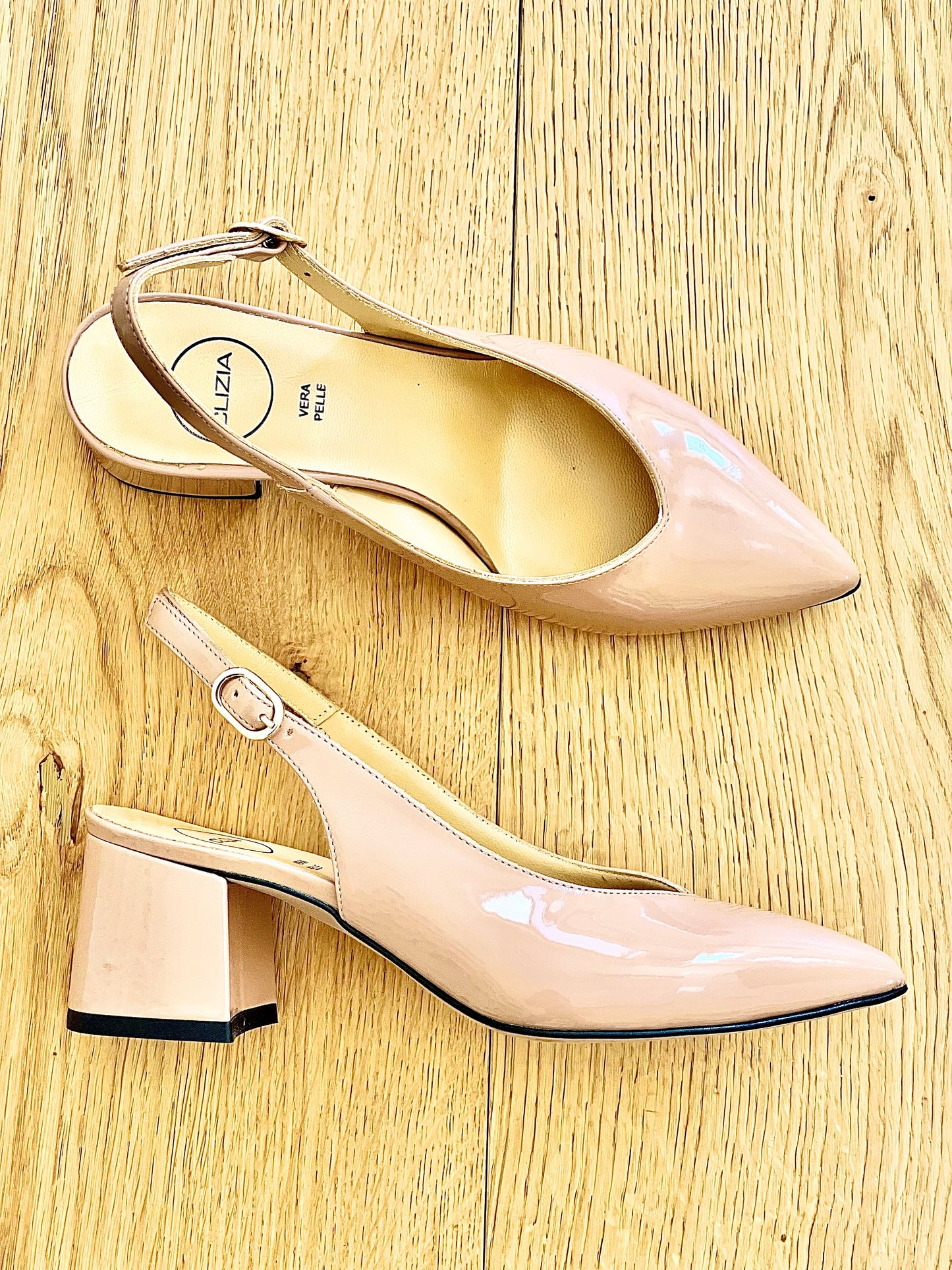 OLGA NUDE PATENT LEATHER