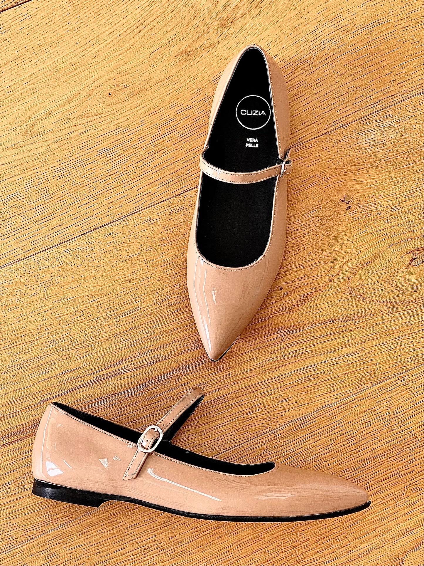 MILVA CUIR VERNI NUDE