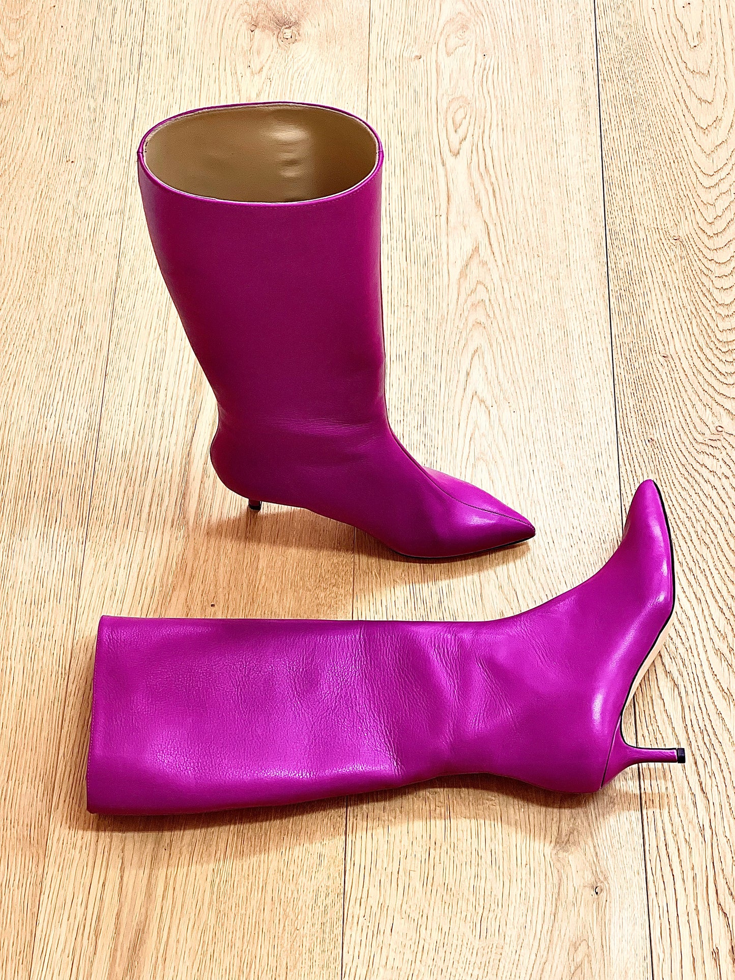 MELISSA LEATHER FUCHSIA