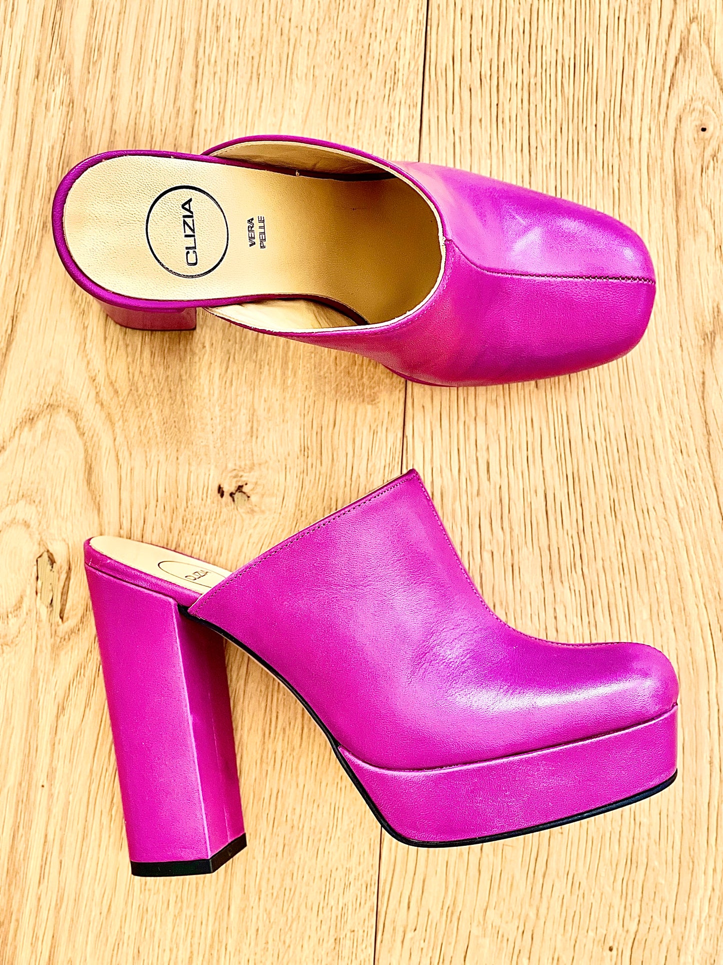 ELVIRA CUIR FUCHSIA