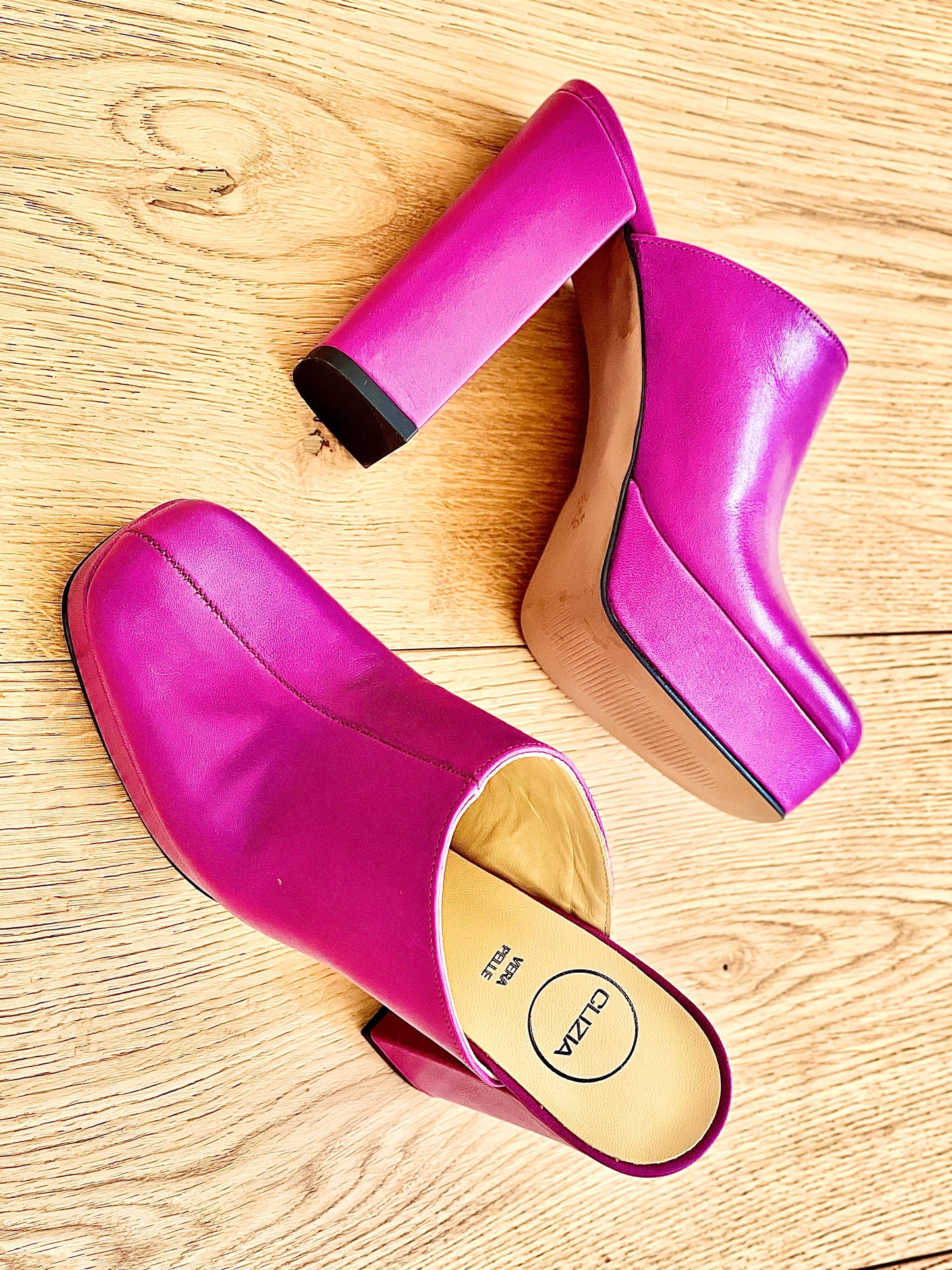 ELVIRA CUIR FUCHSIA