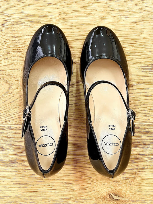 ELSIE CUIR VERNI NOIR