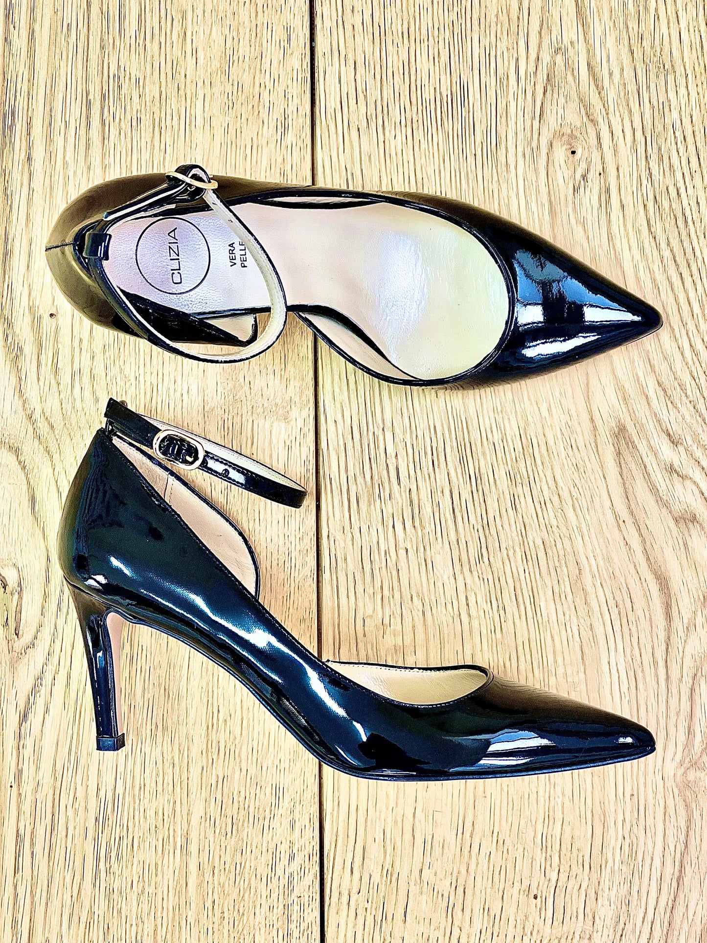 GISELLE CUIR VERNI NOIR