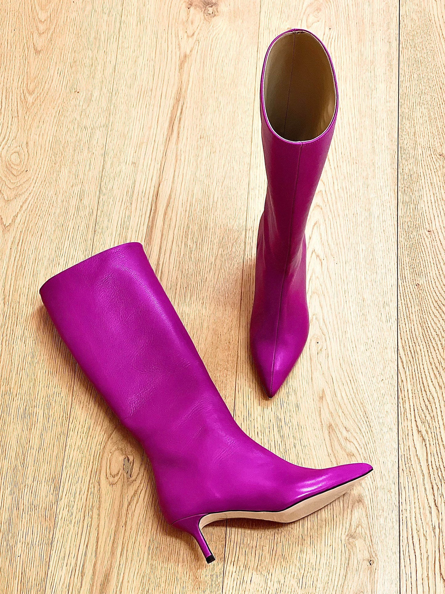 MELISSA LEATHER FUCHSIA