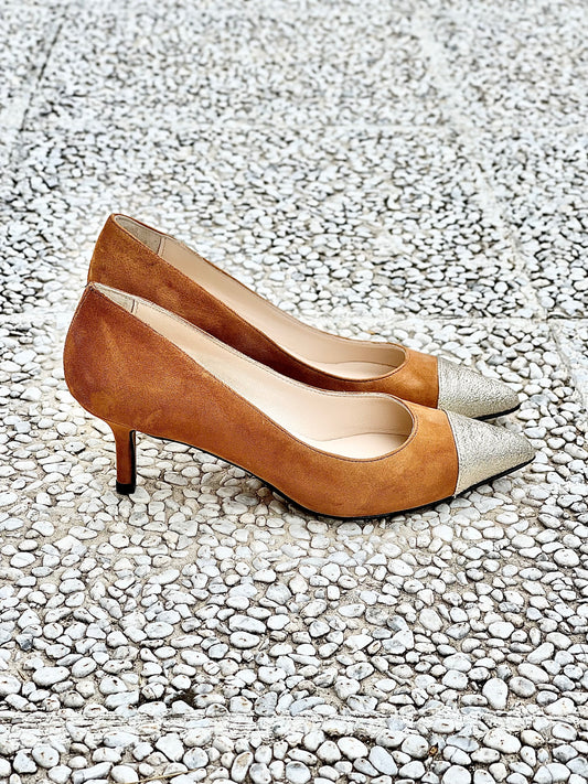 CUIR SUÉDÉ CLAIR/DORÉ