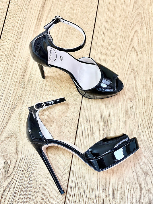 HALLE NOIR CUIR VERNI