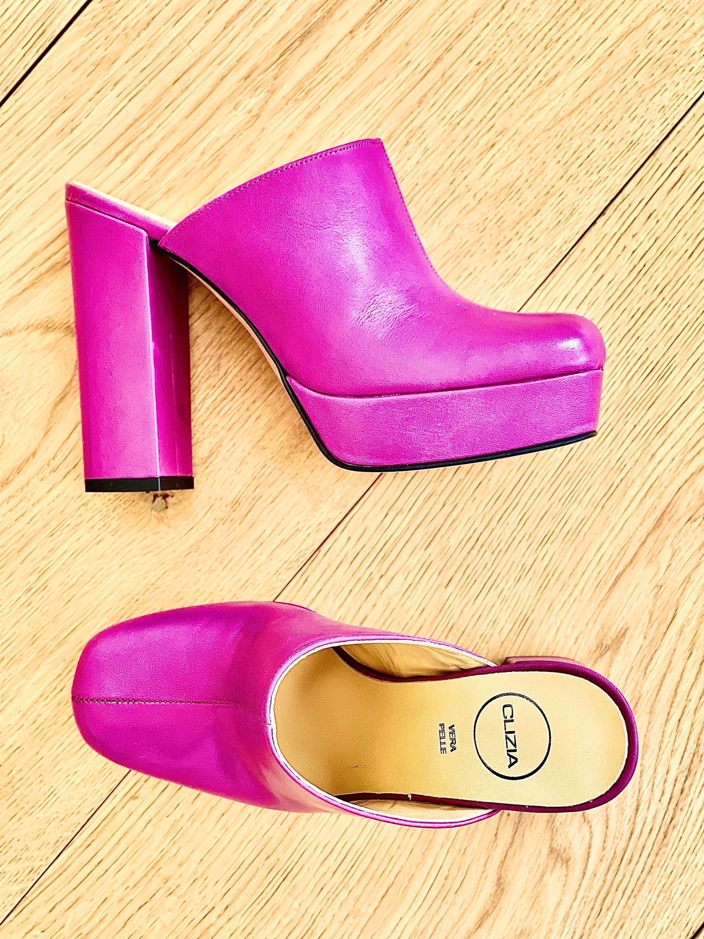 ELVIRA CUIR FUCHSIA