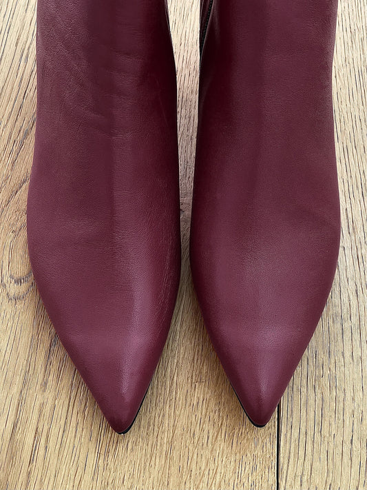 NIKKEL BORDEAUX LEER