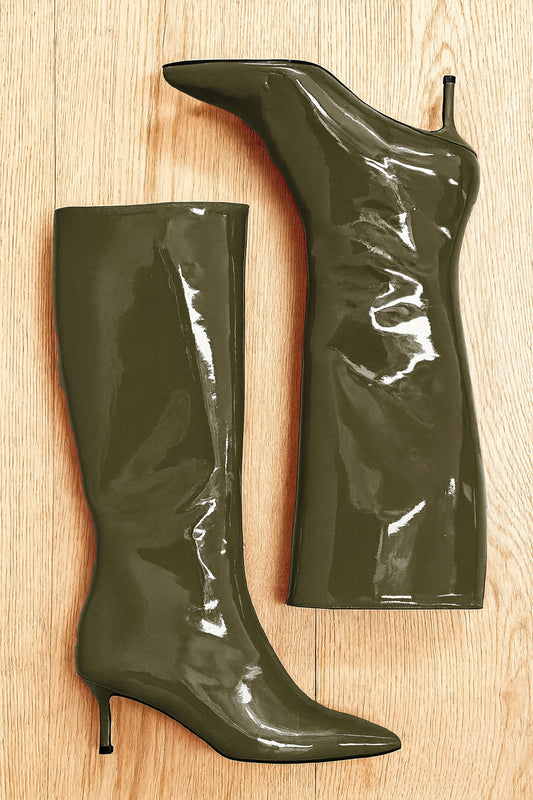 MELISSA KHAKI SKÓRA LAKIEROWANA