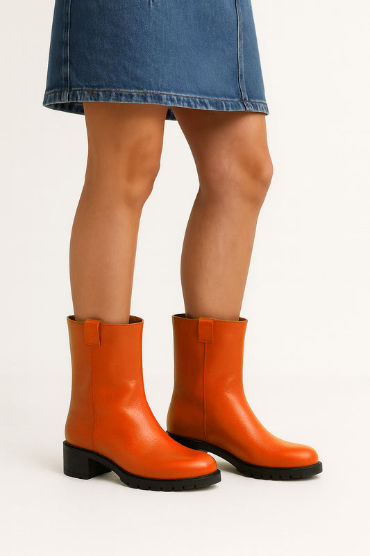 POMARAŃCZOWY SKÓRZANY ATLAS