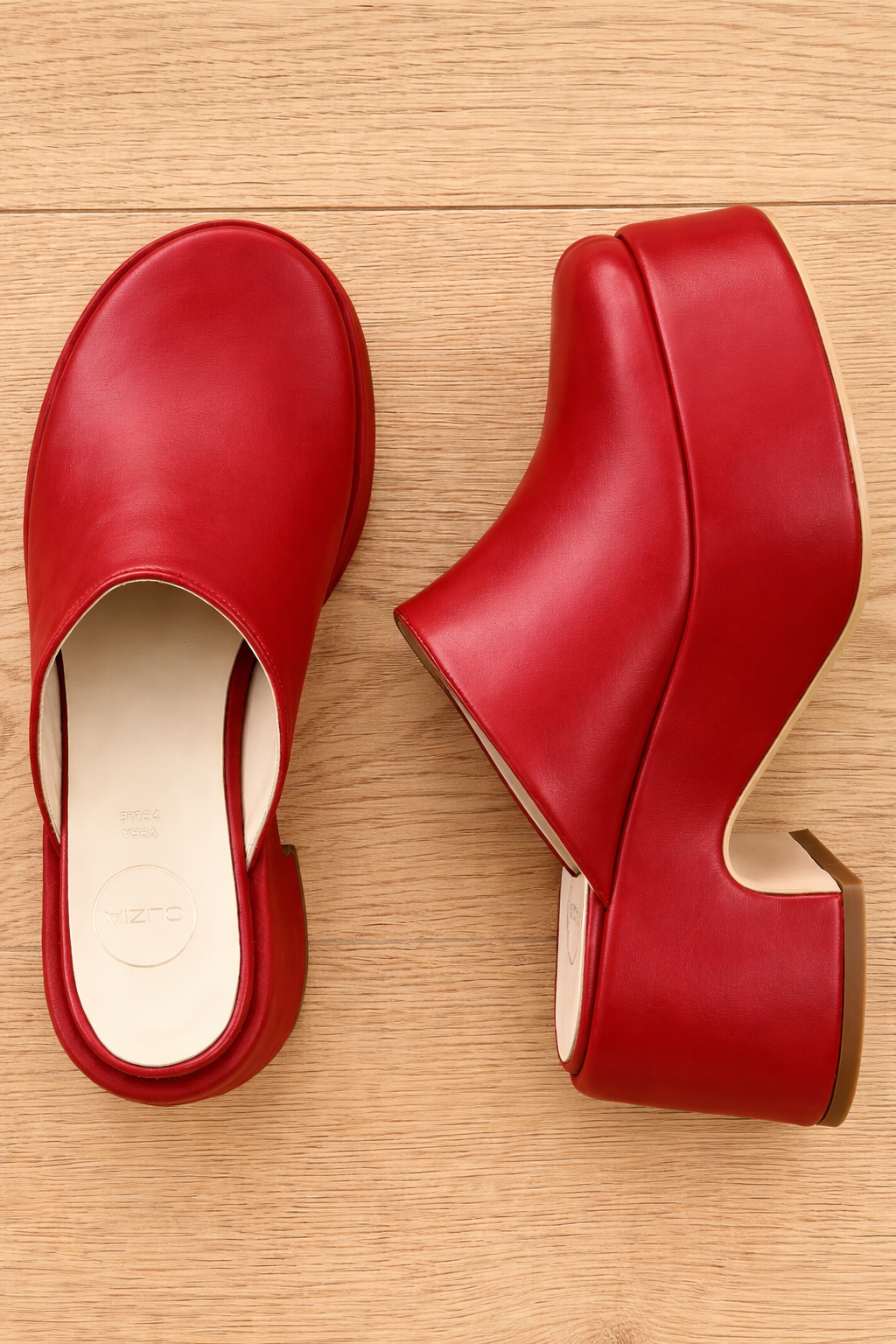 BOLSO DE PELE VERMELHO