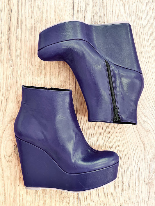 BOOT PELLE BLU