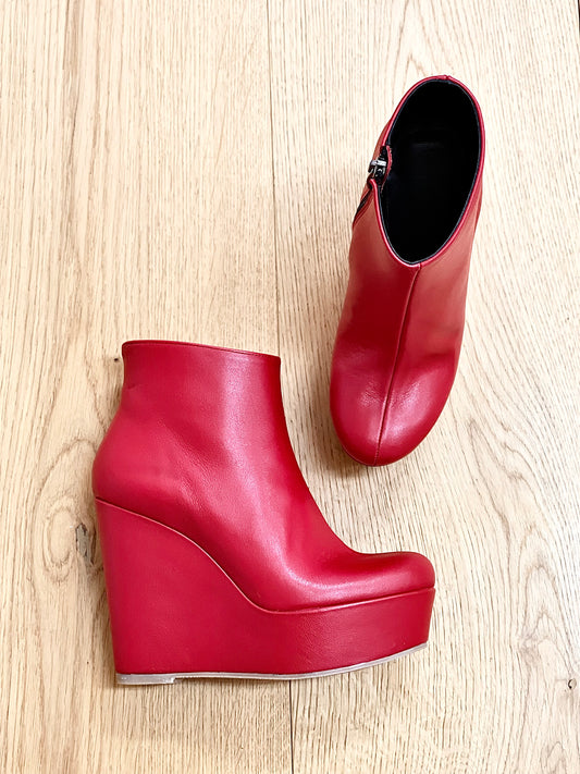 BOOT PELLE ROSSO