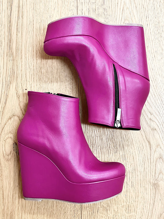 BOOT PELLE FUXIA