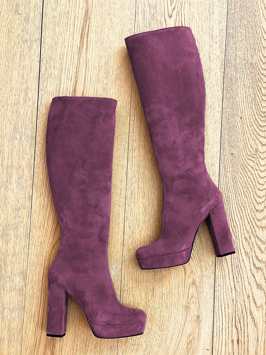 BURGUNDY SUEDE TIBET